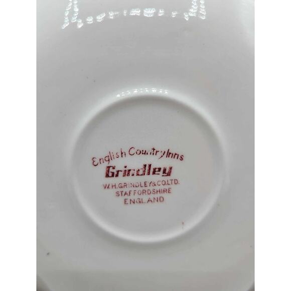 Vtg Grindley Red Staffordshire England Cups & Saucers. Set of 4. English Country - Picture 2 of 13